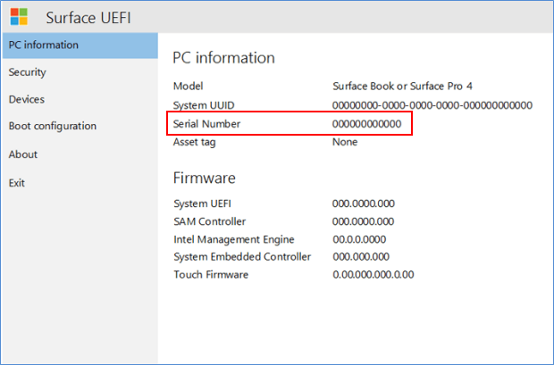 Surface pro 6 serial number check